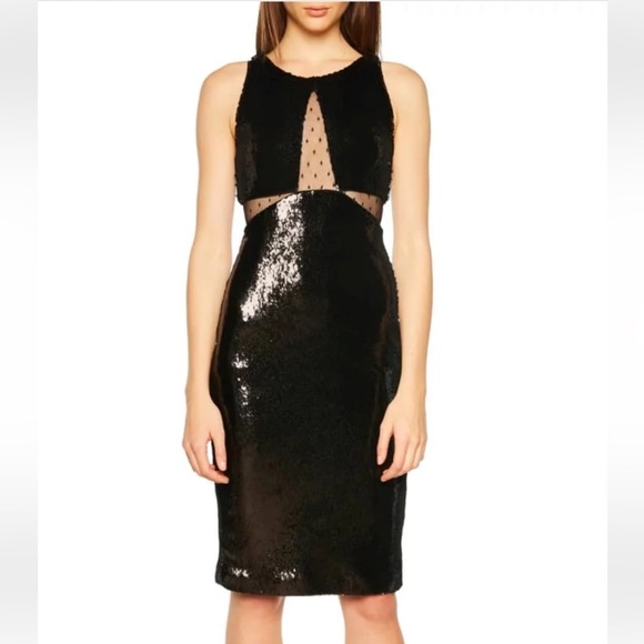Bardot Splice Sequin Sheath Dress - Picture 2 of 7
